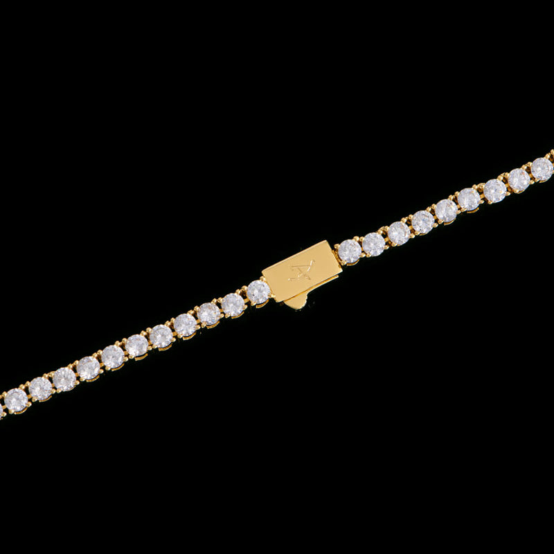 3mm New Gold Iced Out Tennis Chain - Dope Hip Hop Jewelry - APORRO