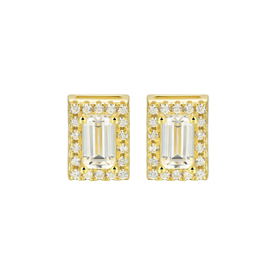 Custom Halo Moissanite Stud Earring
