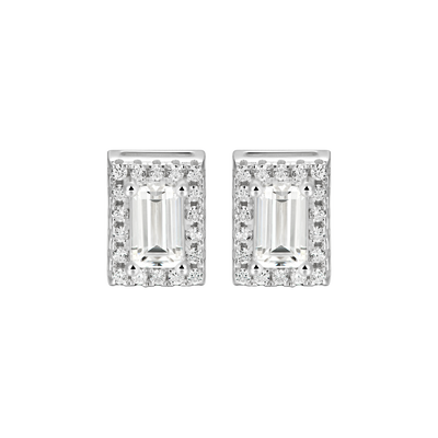 Custom Halo Moissanite Stud Earring