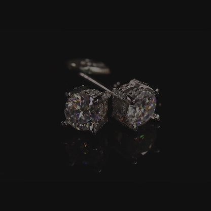 Moissanite Round Stud Earrings