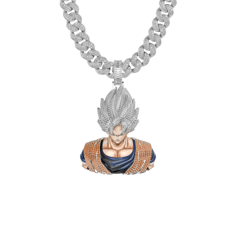 Custom Moissanite Micro Bosox Font Pendant Necklace - Men & Women Jewelry - APORRO