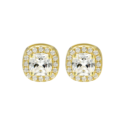 Custom Halo Moissanite Stud Earring