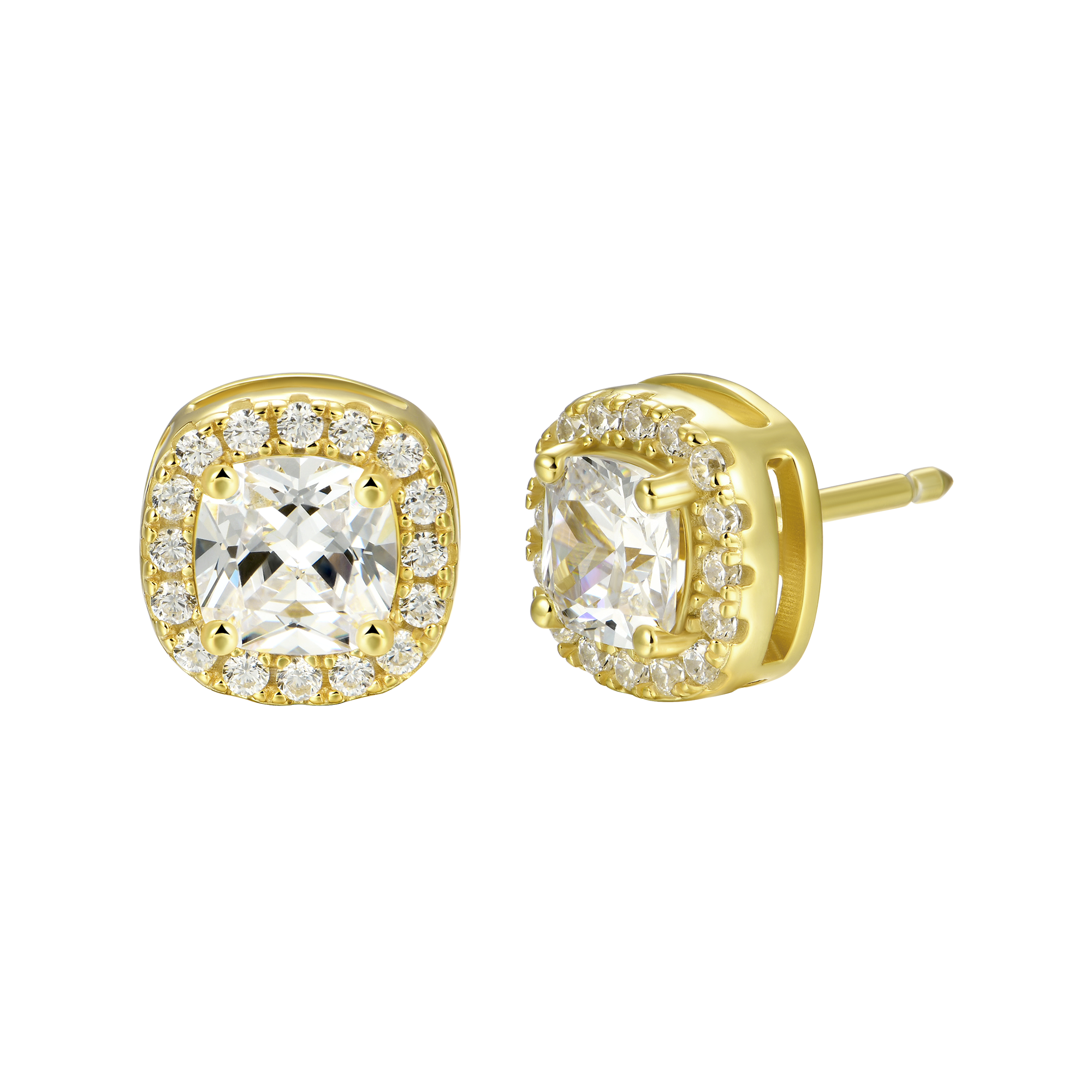 Custom Halo Moissanite Stud Earring