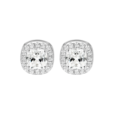 Custom Halo Moissanite Stud Earring