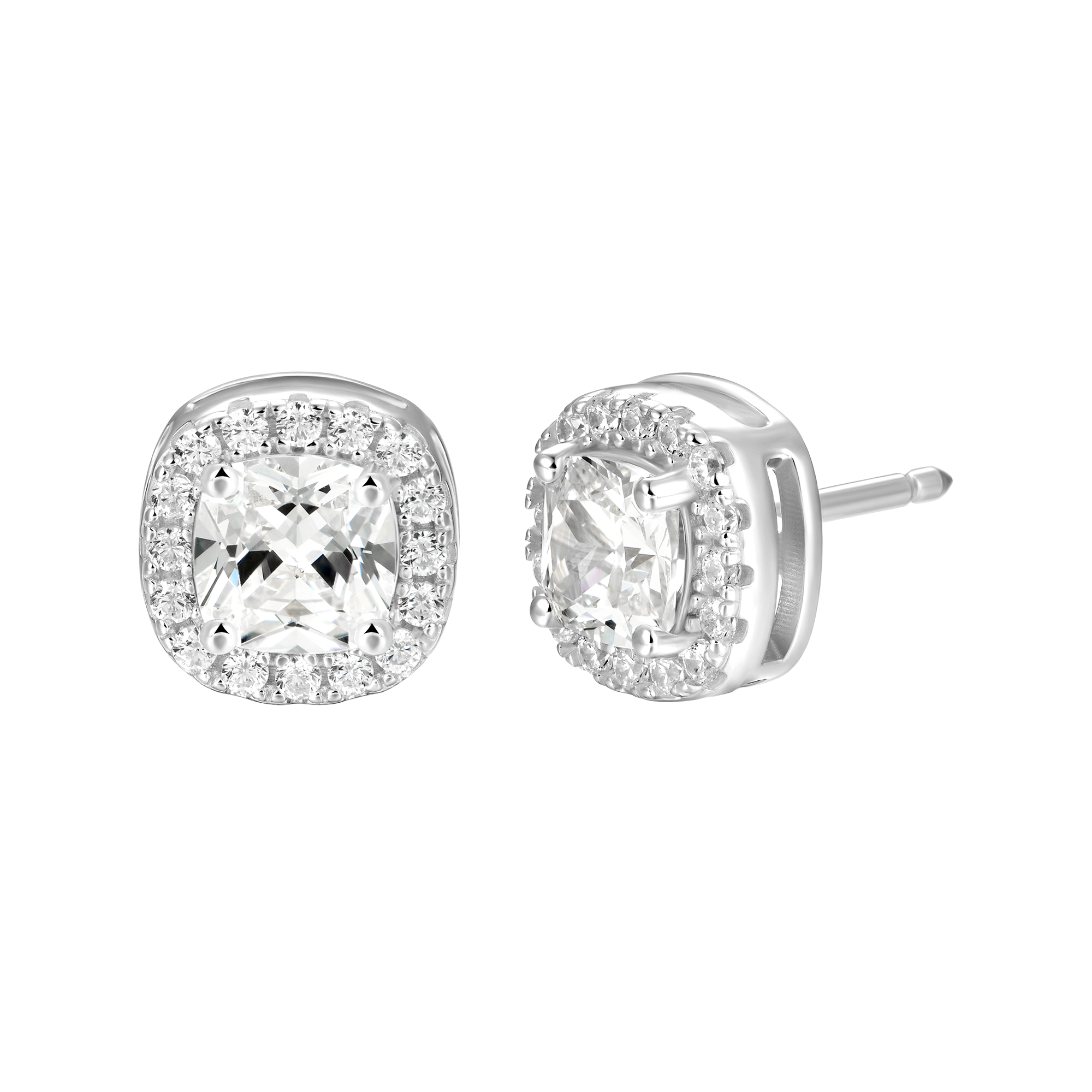 Boucle d'oreille Moissanite Halo personnalisée