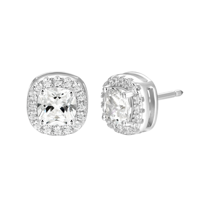 Custom Halo Moissanite Stud Earring