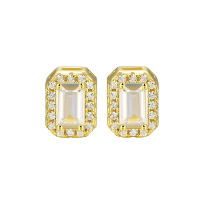 Custom Halo Moissanite Stud Earring