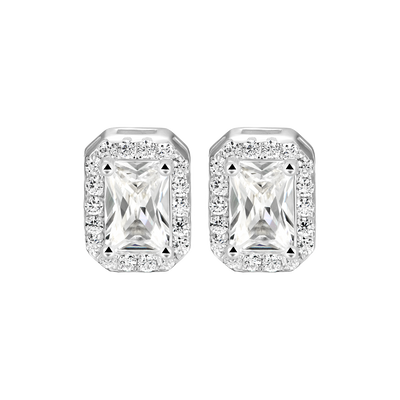 Custom Halo Moissanite Stud Earring