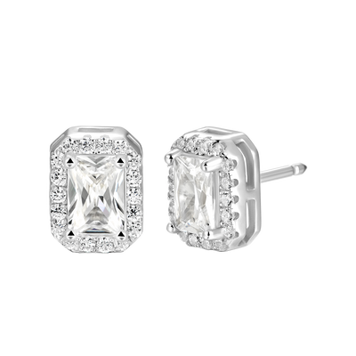 Custom Halo Moissanite Stud Earring