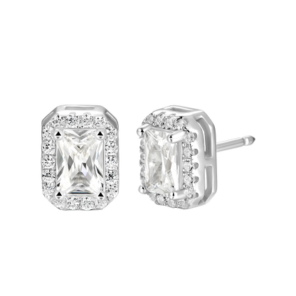 Custom Halo Moissanite Stud Earring