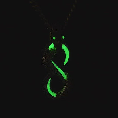 Infinity Glow in the Dark Snake Pendant