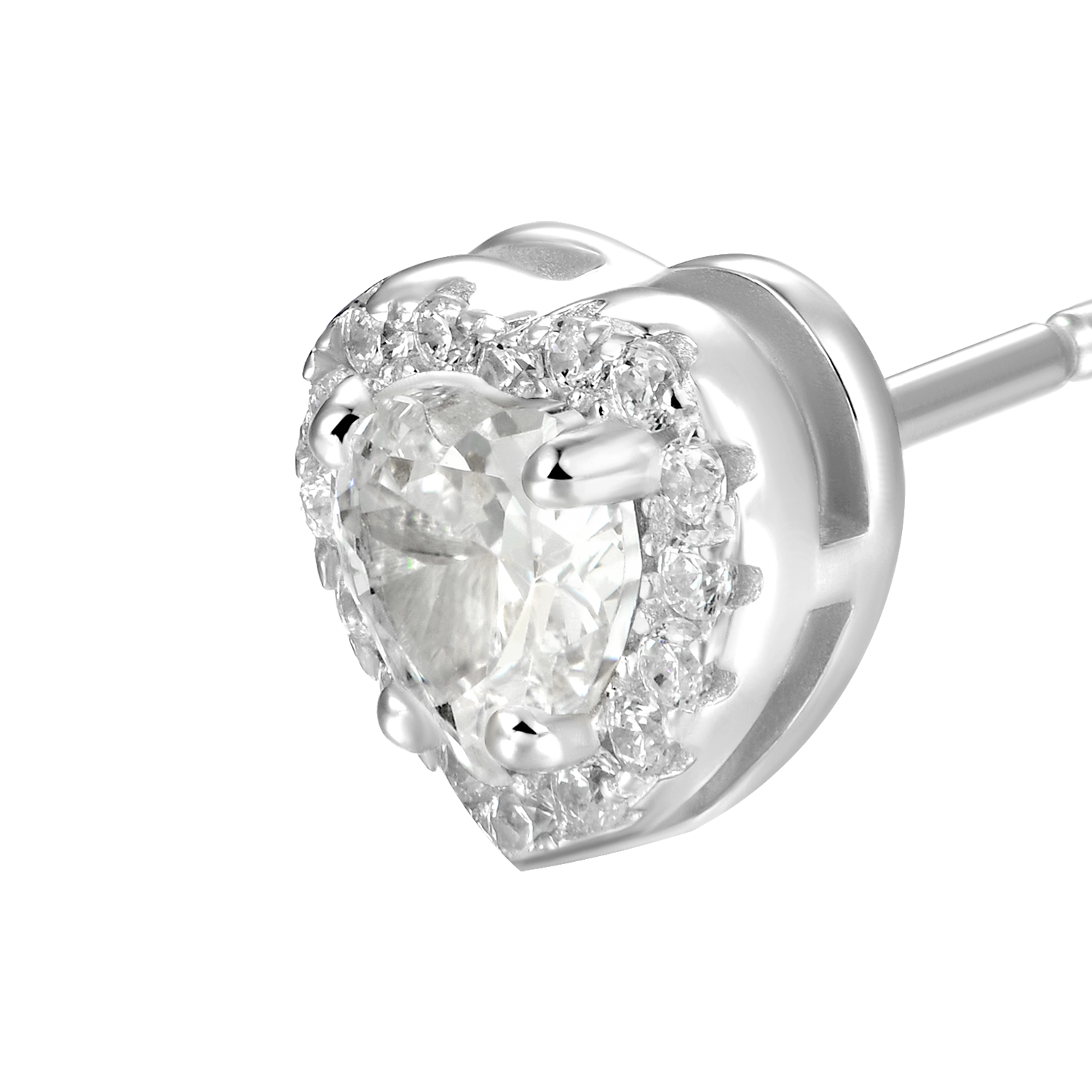 Custom Halo Moissanite Stud Earring