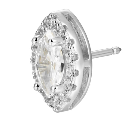 Custom Halo Moissanite Stud Earring