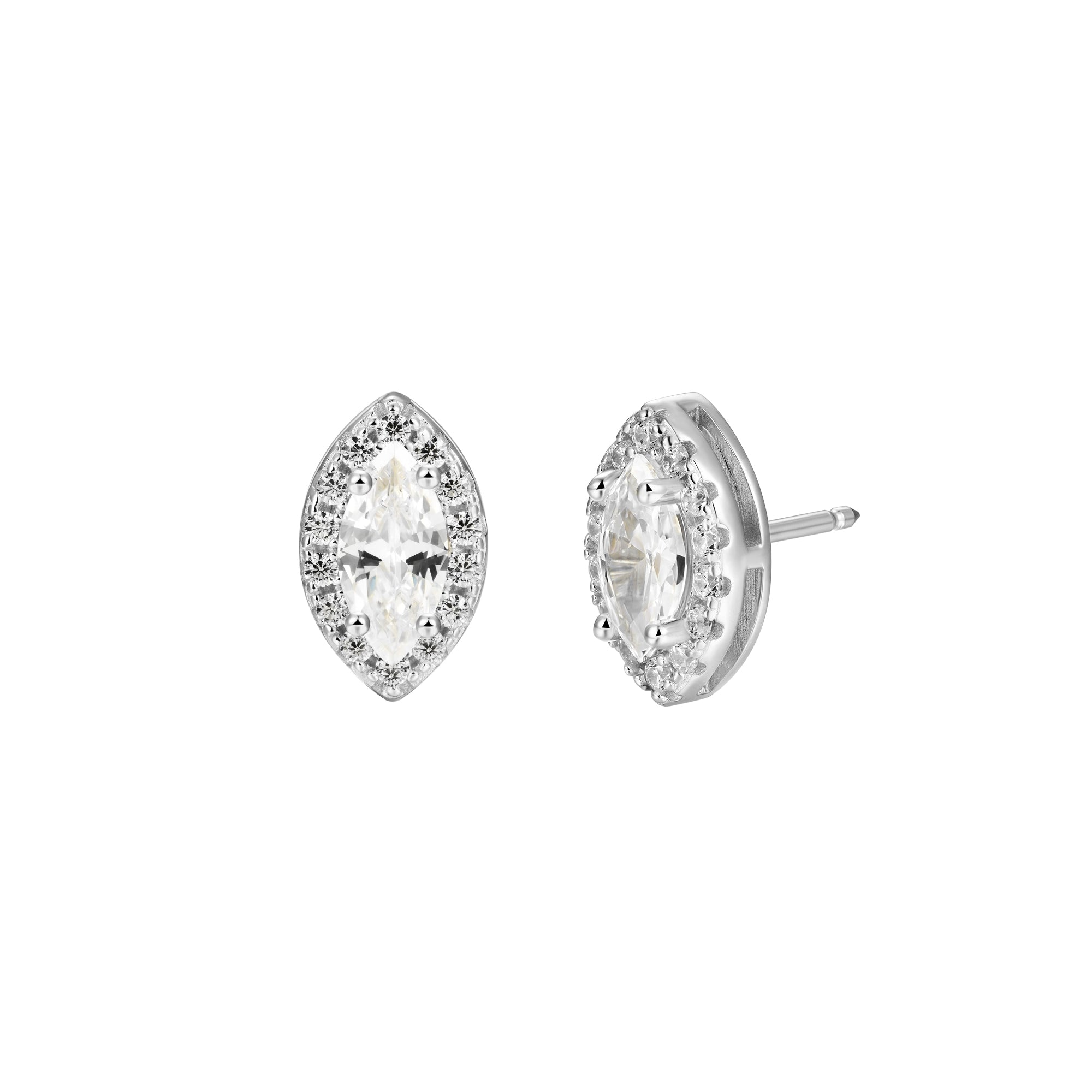 Boucle d'oreille Moissanite Halo personnalisée