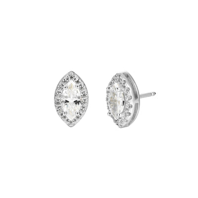 Custom Halo Moissanite Stud Earring
