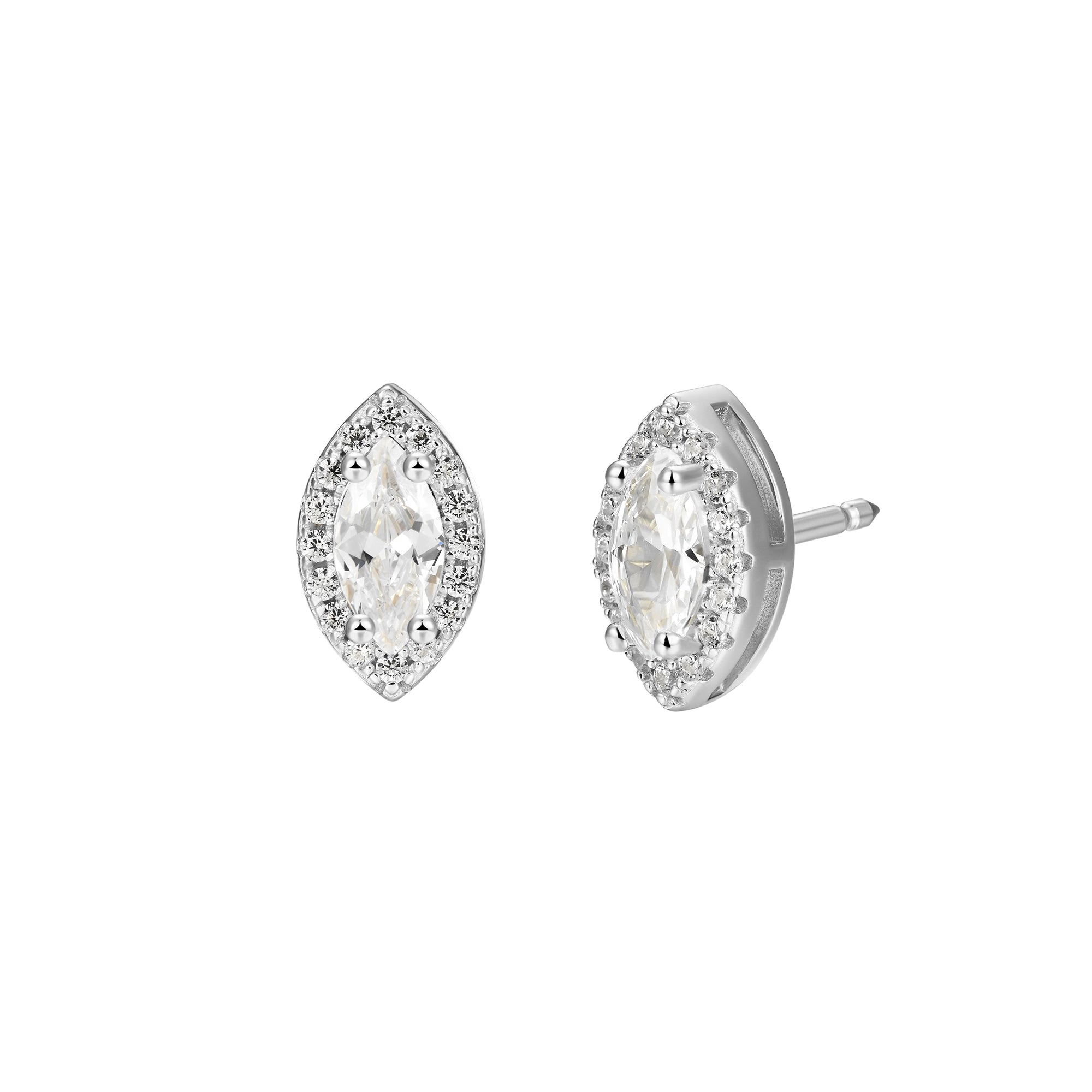 Custom Halo Moissanite Stud Earring