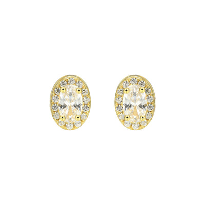 Custom Halo Moissanite Stud Earring