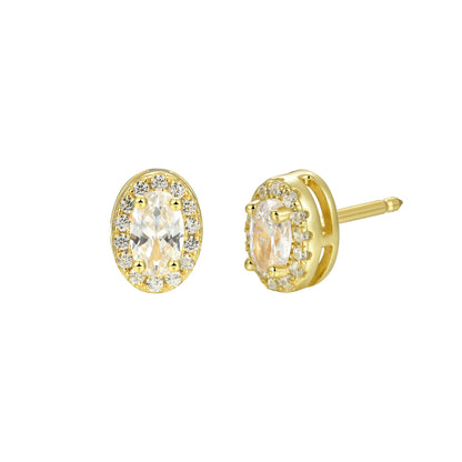 Boucle d'oreille Moissanite Halo personnalisée