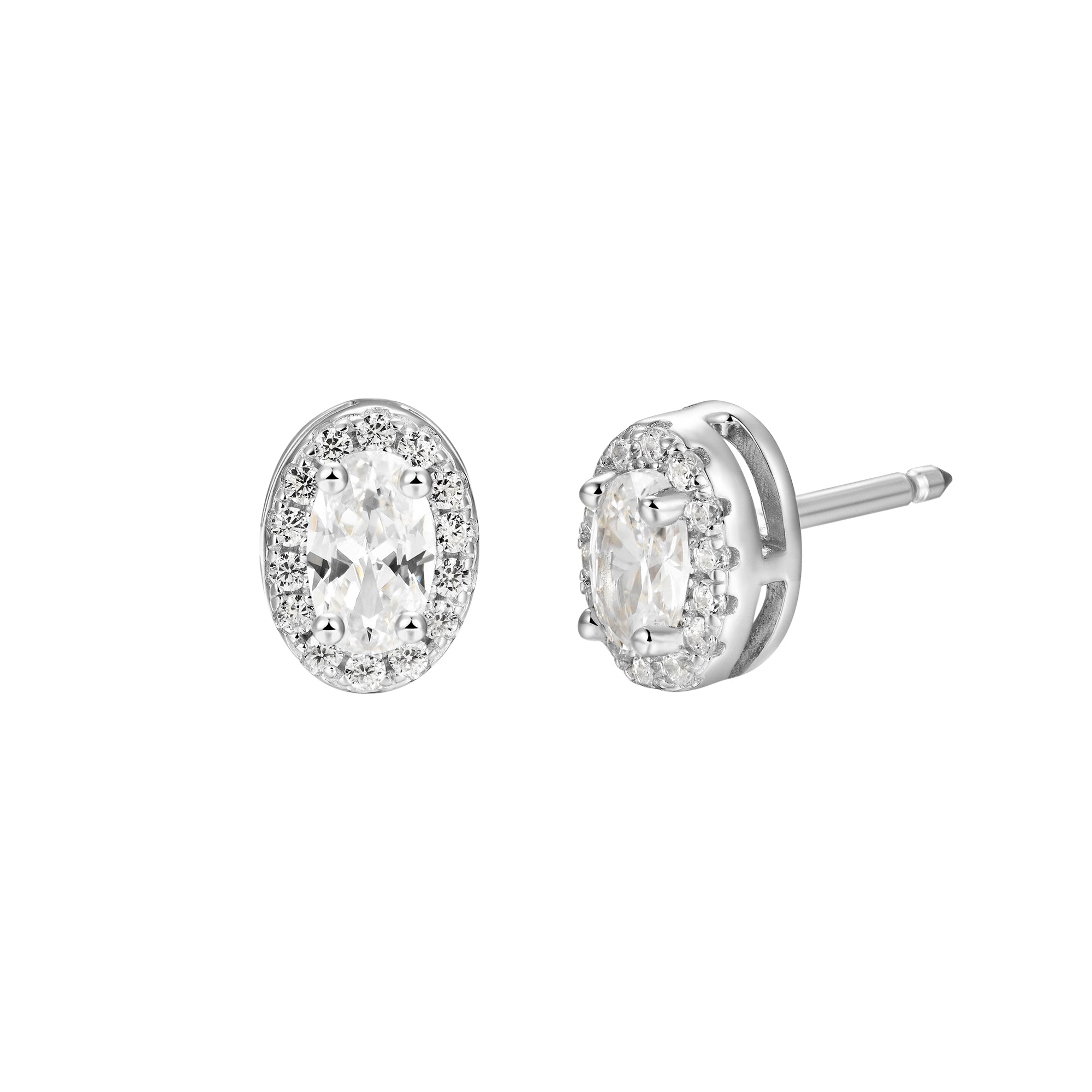 Boucle d'oreille Moissanite Halo personnalisée