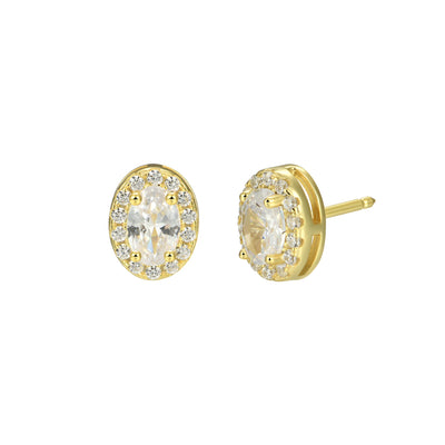 Custom Halo Moissanite Stud Earring