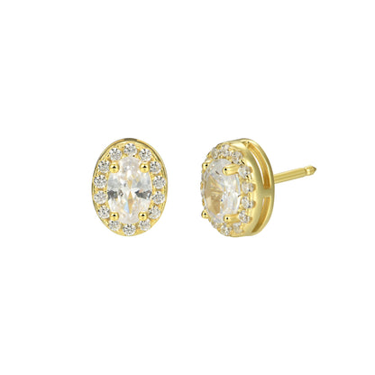 Custom Halo Moissanite Stud Earring