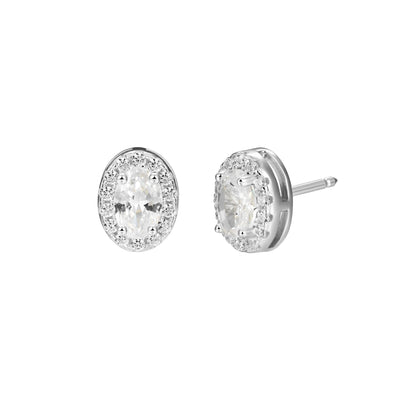 Custom Halo Moissanite Stud Earring