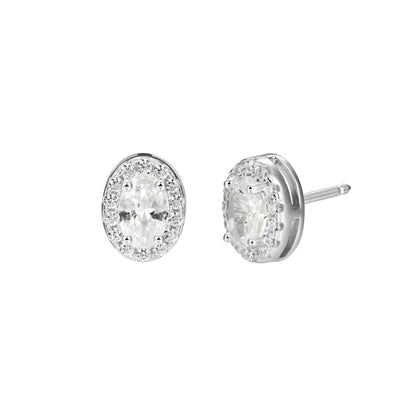 Custom Halo Moissanite Stud Earring