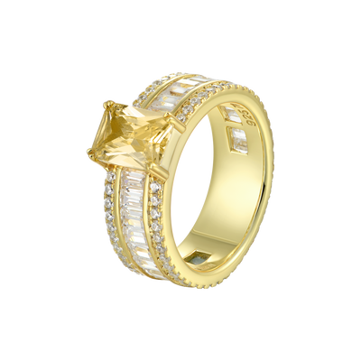 Bague de bande taille émeraude personnalisée