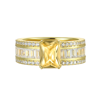 Bague de bande taille émeraude personnalisée