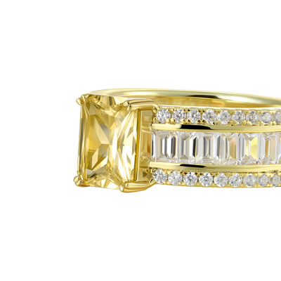 Bague de bande taille émeraude personnalisée