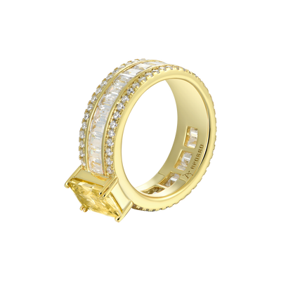 Bague de bande taille émeraude personnalisée