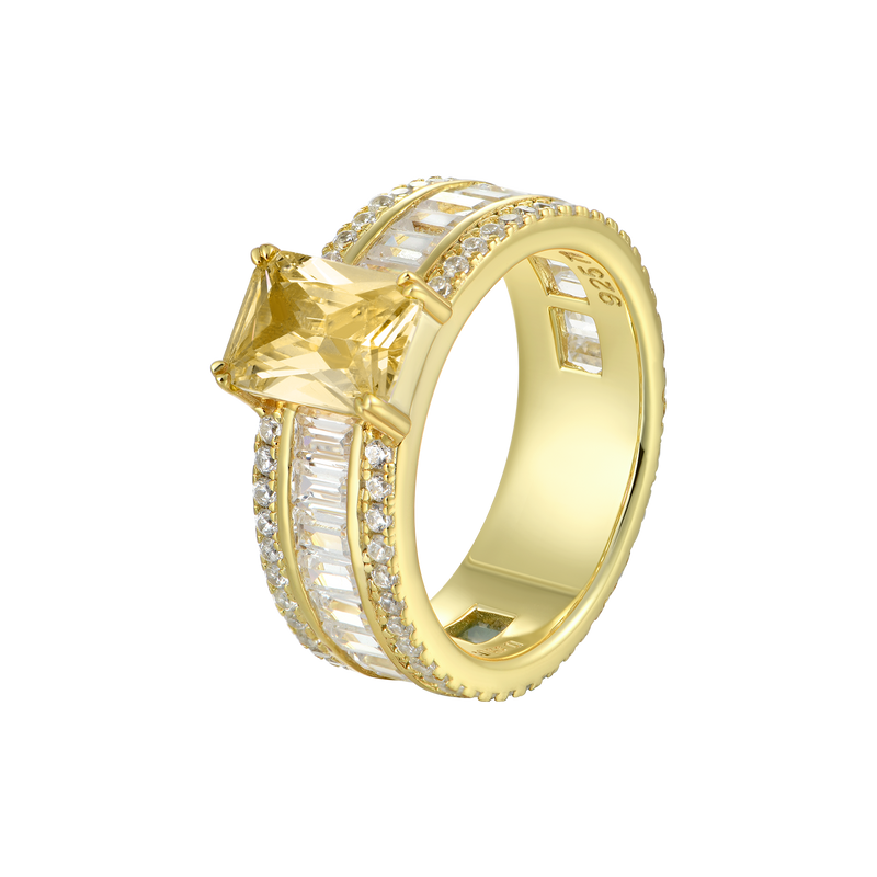 Benutzerdefinierte Rosa Smaragd Schliff Band Ring