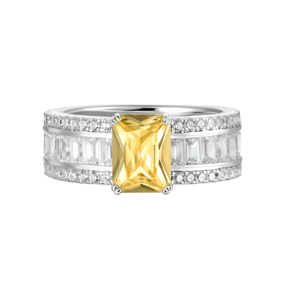 Bague de bande taille émeraude personnalisée