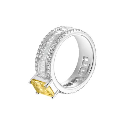 Bague de bande taille émeraude personnalisée