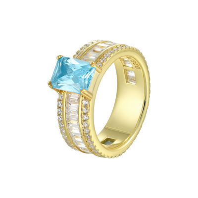 Bague de bande taille émeraude personnalisée