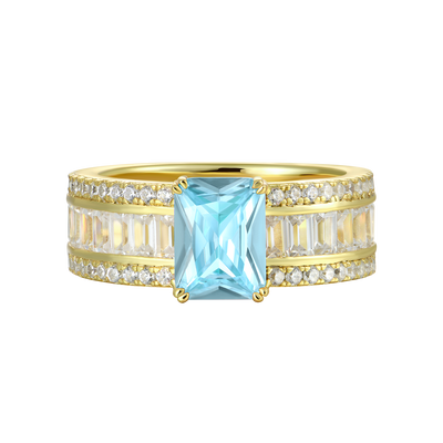 Bague de bande taille émeraude personnalisée