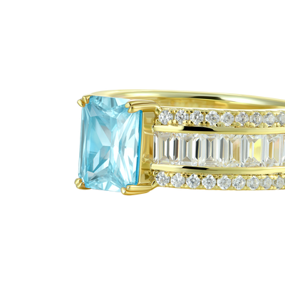 Bague de bande taille émeraude personnalisée