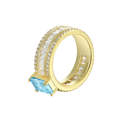 Bague de bande taille émeraude personnalisée