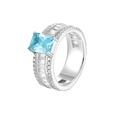 Bague de bande taille émeraude personnalisée