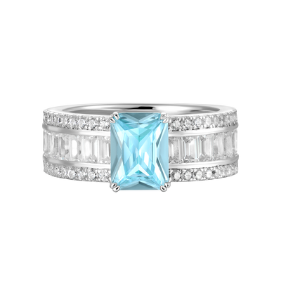 Bague de bande taille émeraude personnalisée