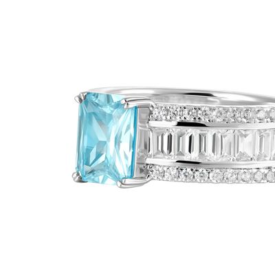 Bague de bande taille émeraude personnalisée