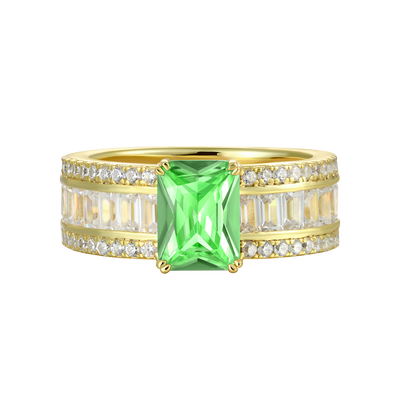 Bague de bande taille émeraude personnalisée