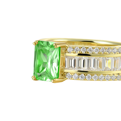 Bague de bande taille émeraude personnalisée