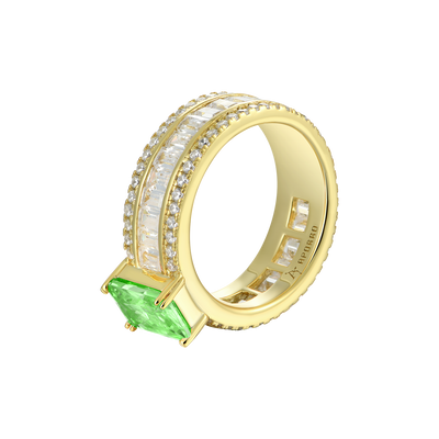 Bague de bande taille émeraude personnalisée