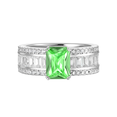Bague de bande taille émeraude personnalisée