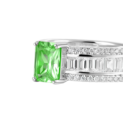 Bague de bande taille émeraude personnalisée