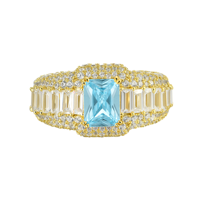 Individueller Ring im Smaragdschliff