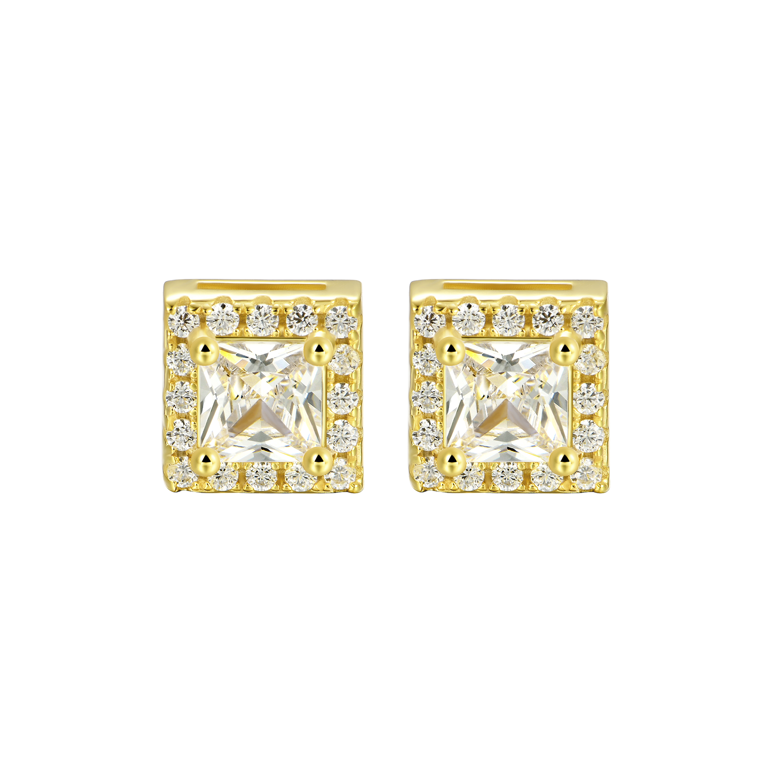 Custom Halo Moissanite Stud Earring