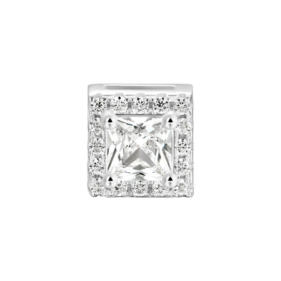 Custom Halo Moissanite Stud Earring