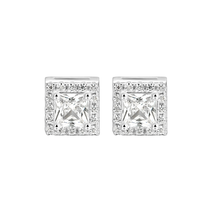 Custom Halo Moissanite Stud Earring